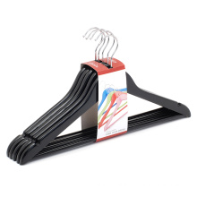 Assessed Supplier LINDON Flat Style Save Space Non-Slip Wooden Suit Hangers for Clothes black